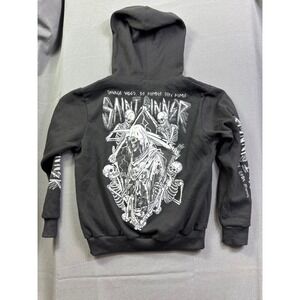 Fresh Laundry Kids Saint Sinner‎ Skeleton Graphic Hoodie Black Size S Pullover